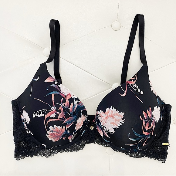 La Vie En Rose Other - LA VIE EN ROSE | Black floral padded bra